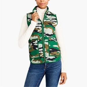 J. Crew Mercantile Women’s Excursion Quilted Puffer Vest in Camo Size Medium